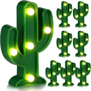 8 Pcs LED Night Light Cactus Table Lamp Party Decorations